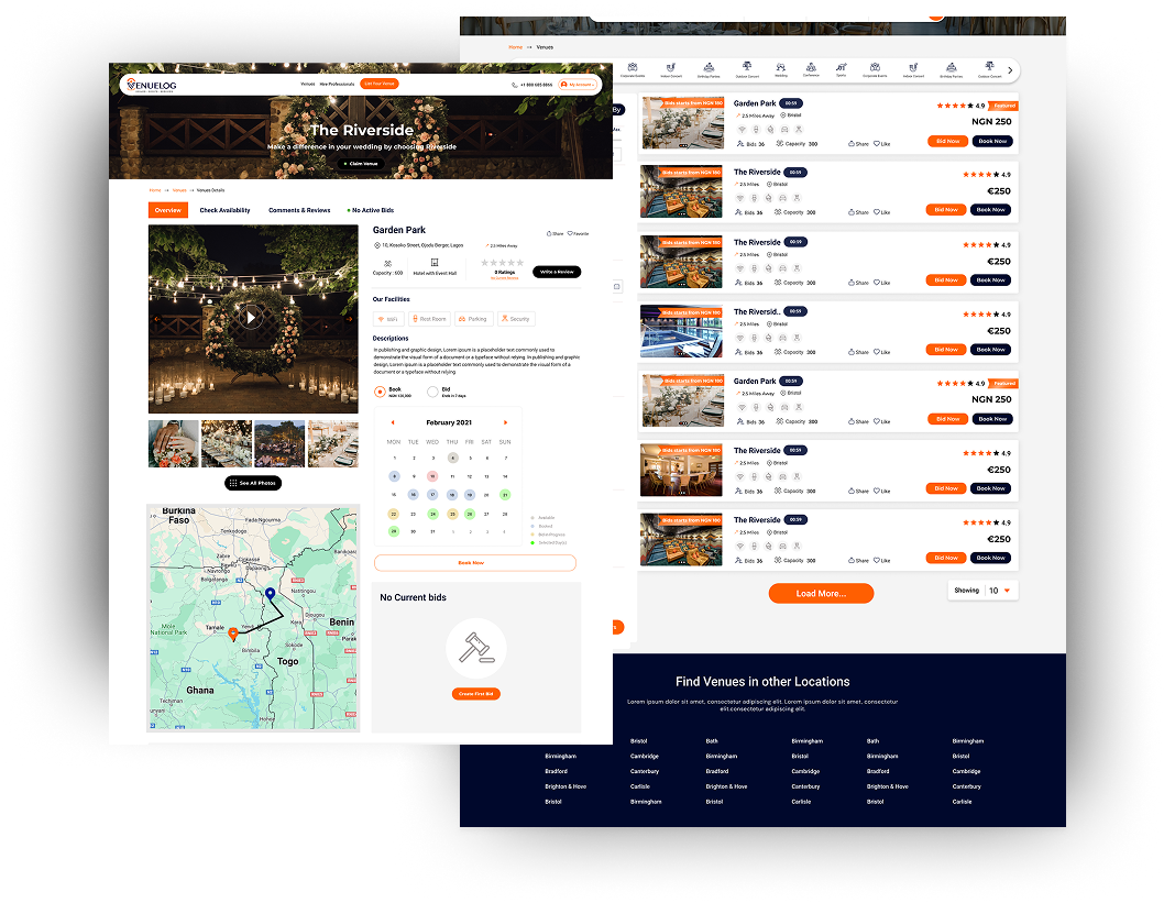 Venuelog venue discovery and booking platform – placeholder